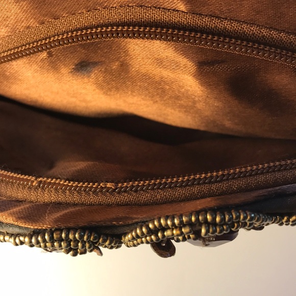 NWT Copper Brown Satin Beaded Bag & Beaded strap - Picture 8 of 8